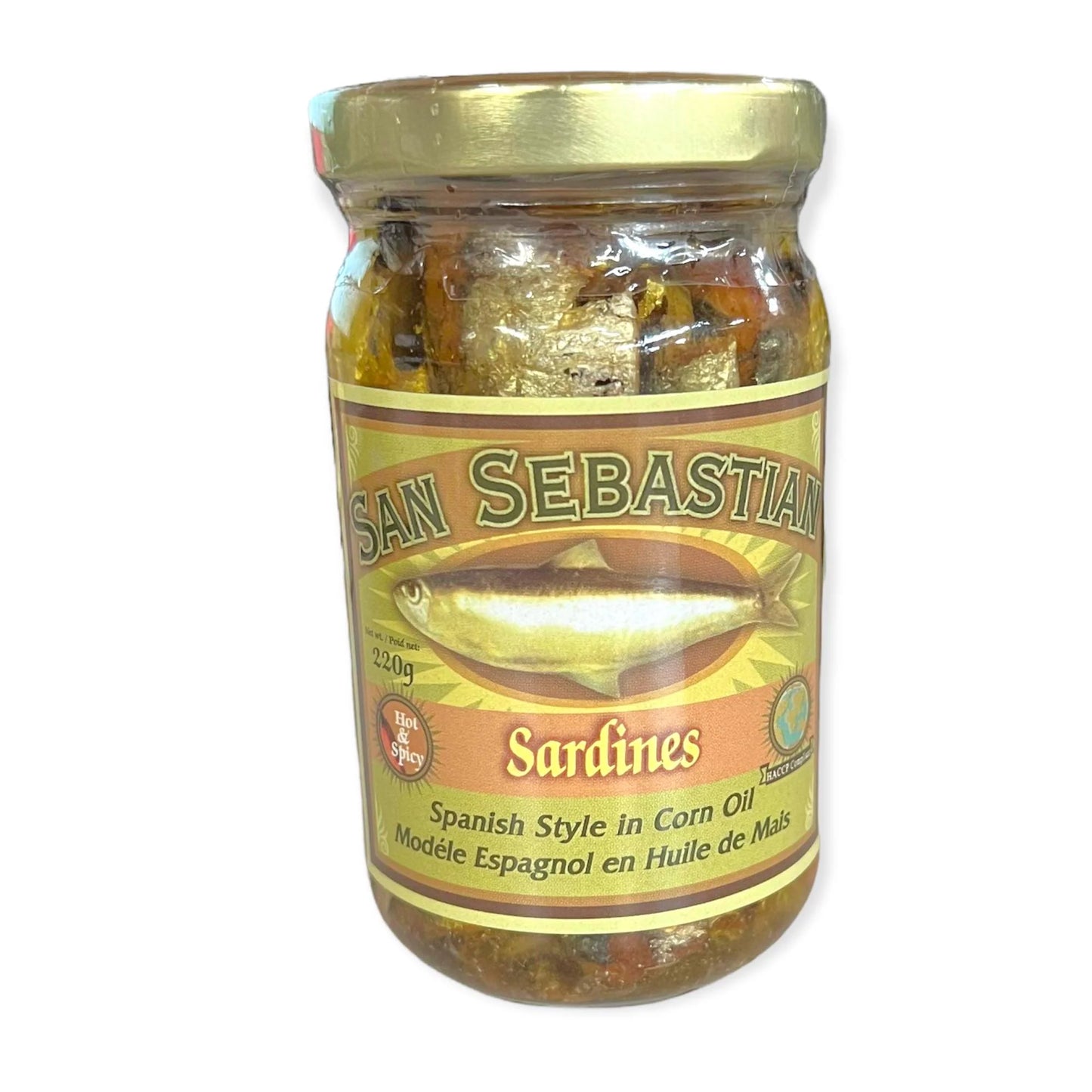 San Sebastian Sardines Spicy (Corn Oil) - 220g