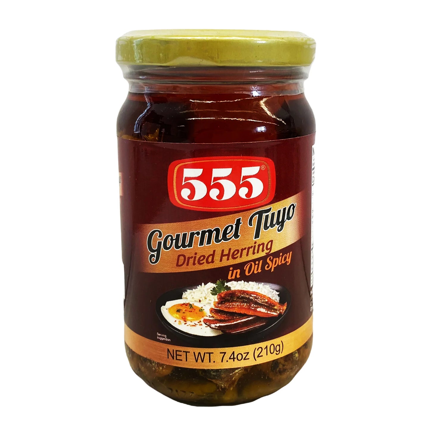 555 Gourmet Tuyo Dried Herring in Oil - Spicy 7.4oz (210g)