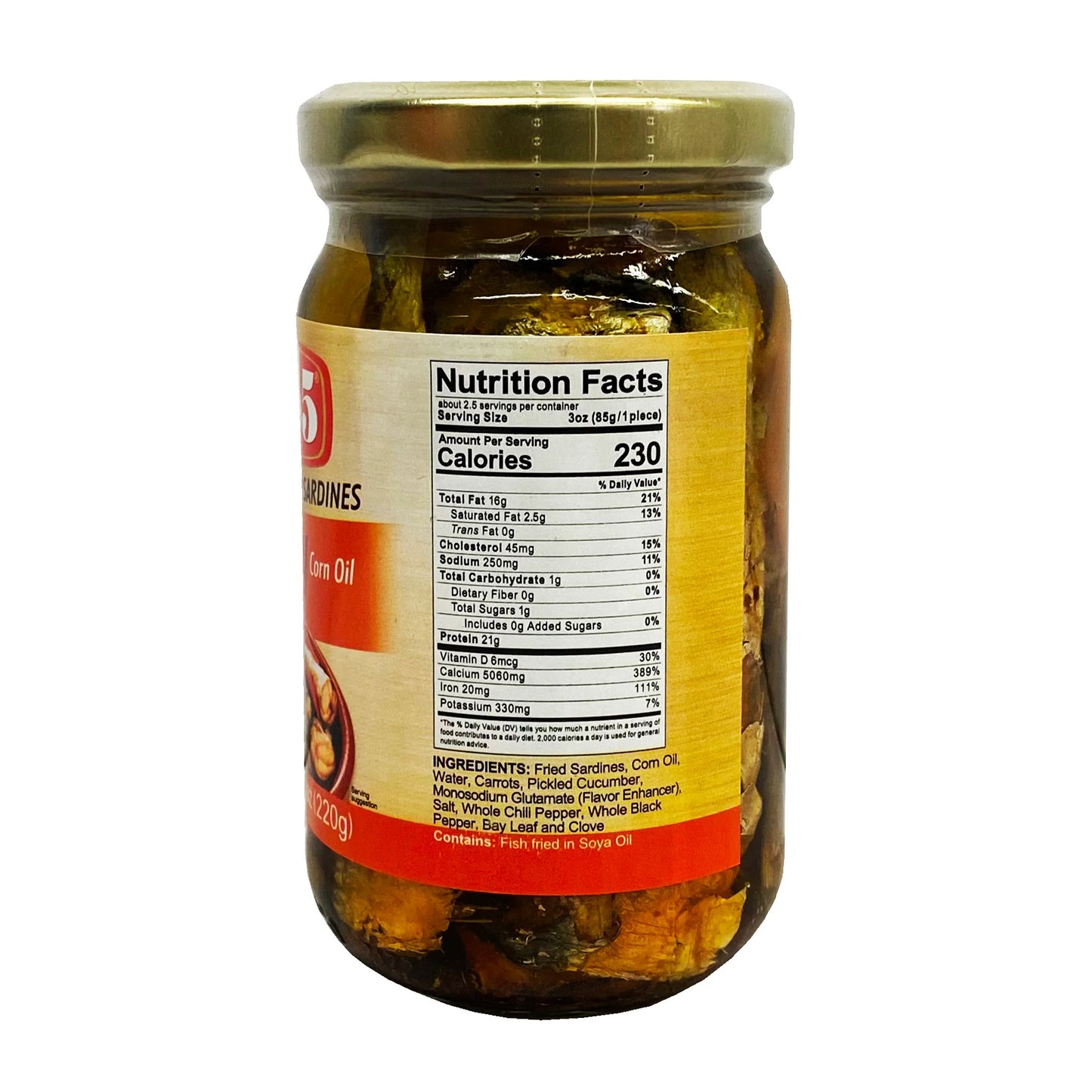 555 - Spanish Sardines Corn Oil (Spicy) 220g