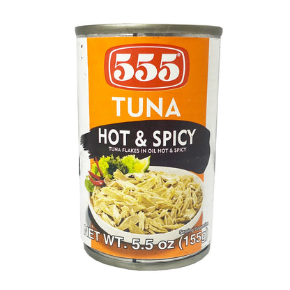 555 tuna flakes hot & spicy 5.5oz