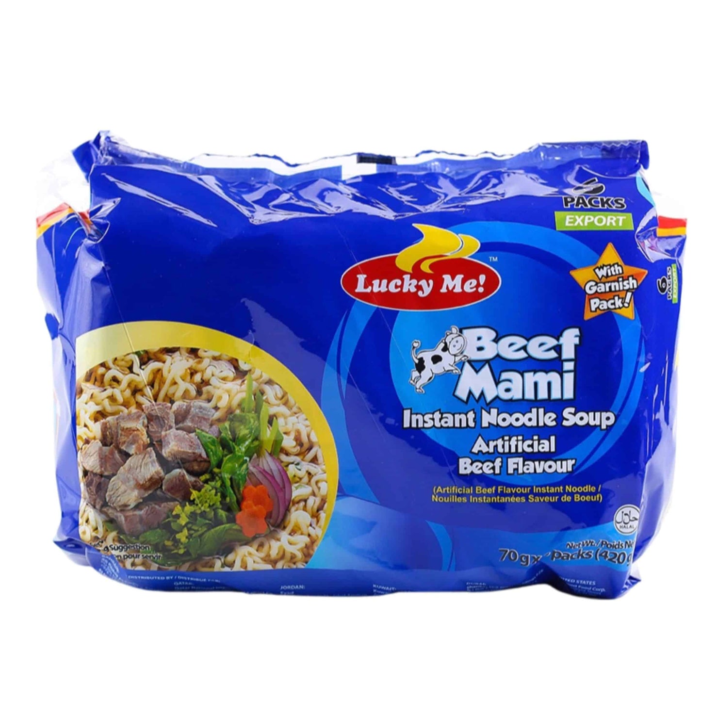Lucky Me - Noodles (Beef) 6pck 420g